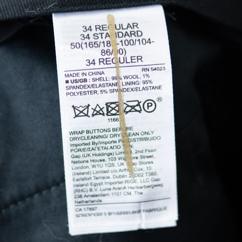 Banana Republic Slim Fit Redo Flexo Dress Pants Mens 34R Black Wool Blend NEW